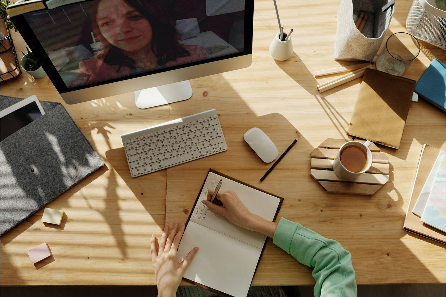 A group of students studying at desk