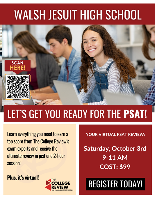 Walsh Jesuit High School PSAT 2-Hour Virtual Prep: October 3rd 2026 9-11am