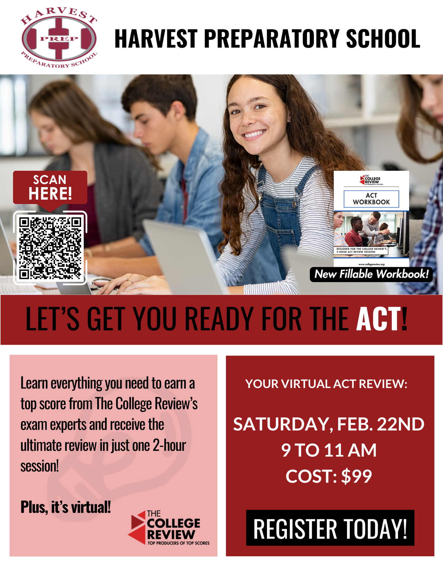 ACT 2-Hour Virtual: Harvest Preparatory School, February 22nd, 2025, 9am-11am EST