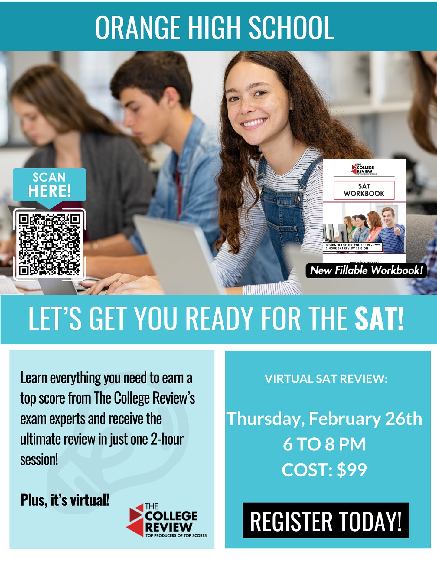 Orange High School SAT 2-Hour Virtual Review Session: February 26th, 2026 6 to 8pm