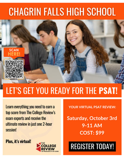 Chagrin Falls High School PSAT 2-Hour Virtual Prep: October 3rd 2026 9-11am