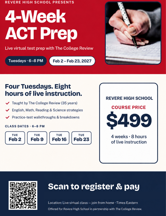 Revere High School: ACT 4 Week Virtual Prep