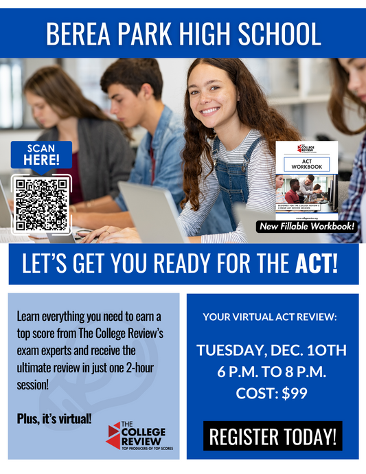 ACT 2-Hour Virtual Prep: Berea High School, December 5th, 2024, 6 - 8 pm EST