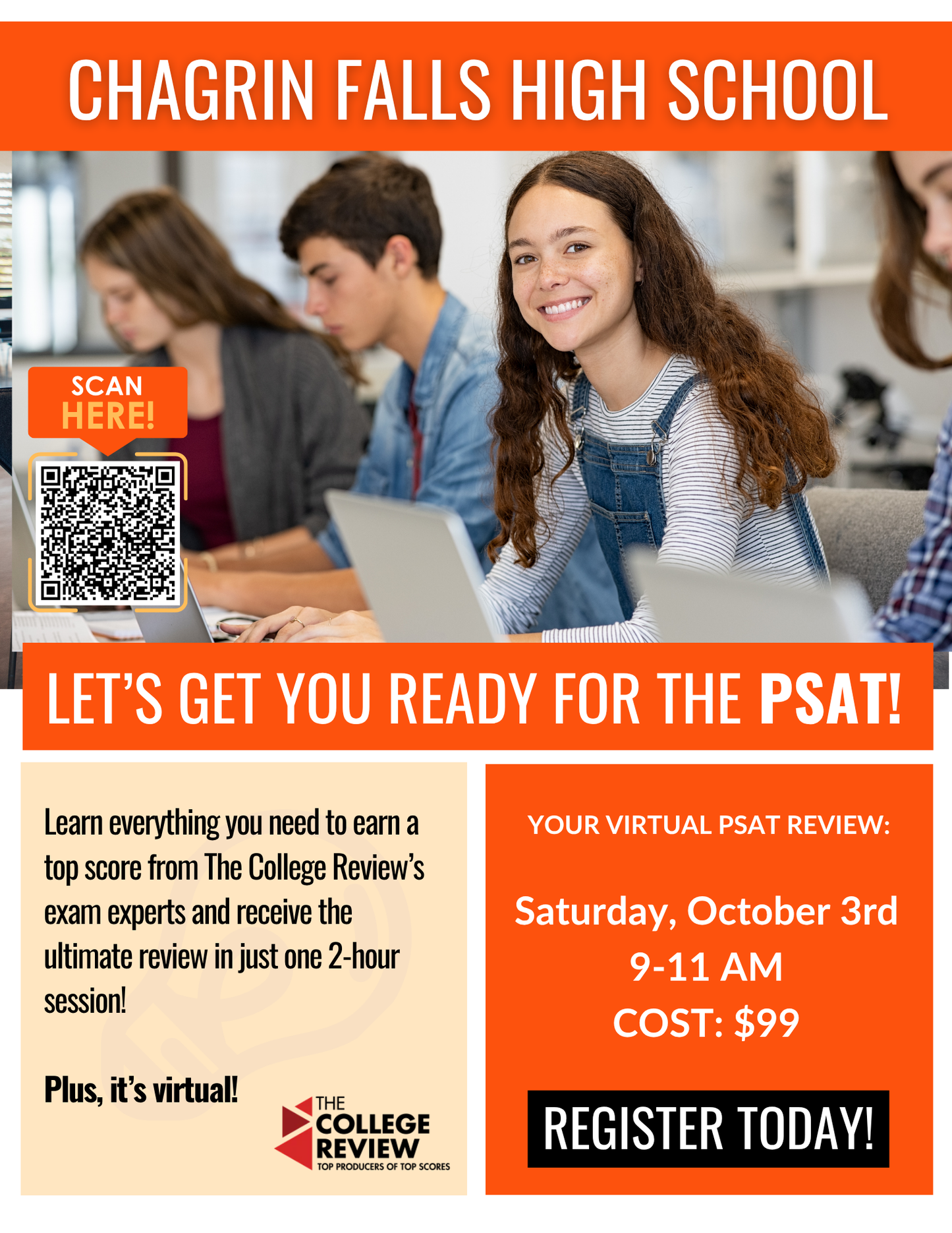 Chagrin Falls High School PSAT 2-Hour Virtual Prep: October 3rd 2026 9-11am