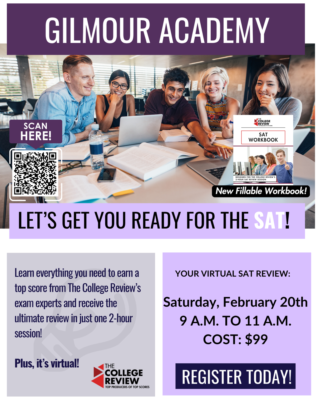 Gilmour Academy SAT 2-Hour Virtual Prep: Saturday, February 20th, 9-11am