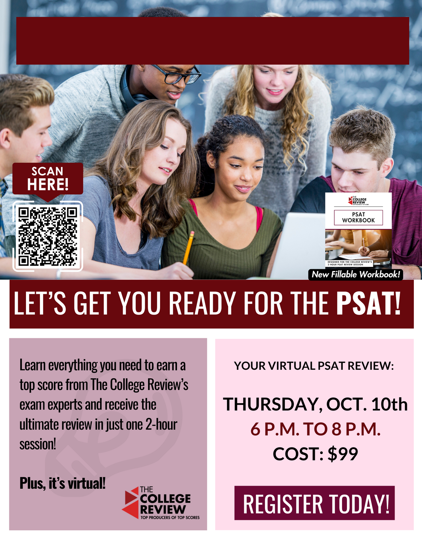 PSAT 2-hour Virtual Prep October 10th 2024 6-8pm 2