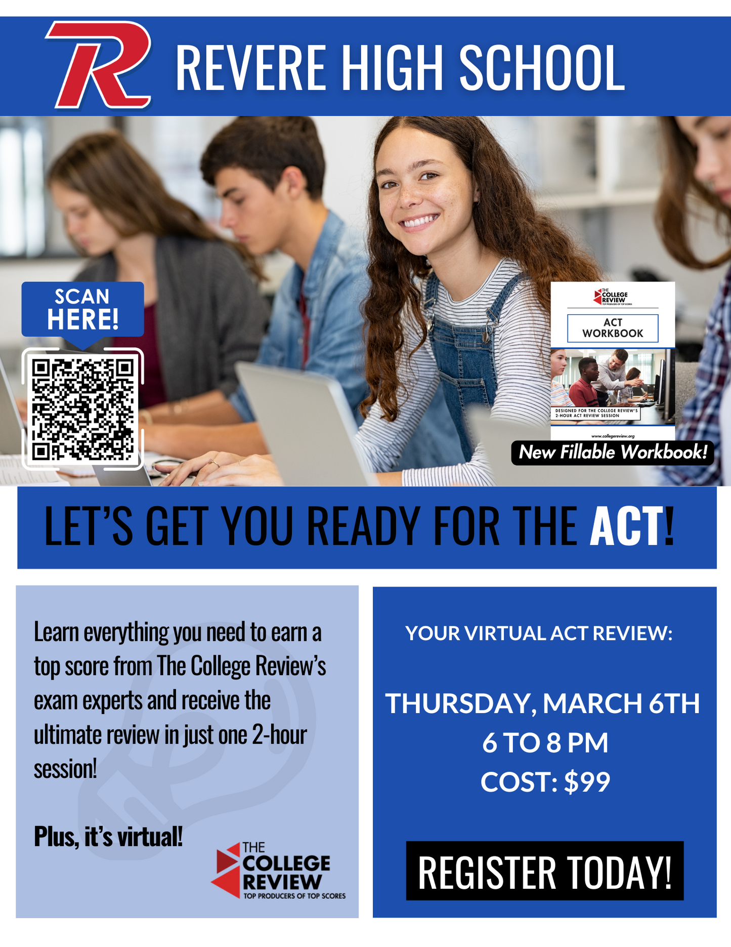 ACT 2-Hour Virtual Prep: Revere High School, March 6th, 2025, 6-8pm EST