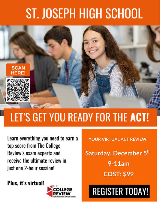 St. Joseph High School's ACT 2-Hour Virtual Prep: December 5th 2026 9-11am