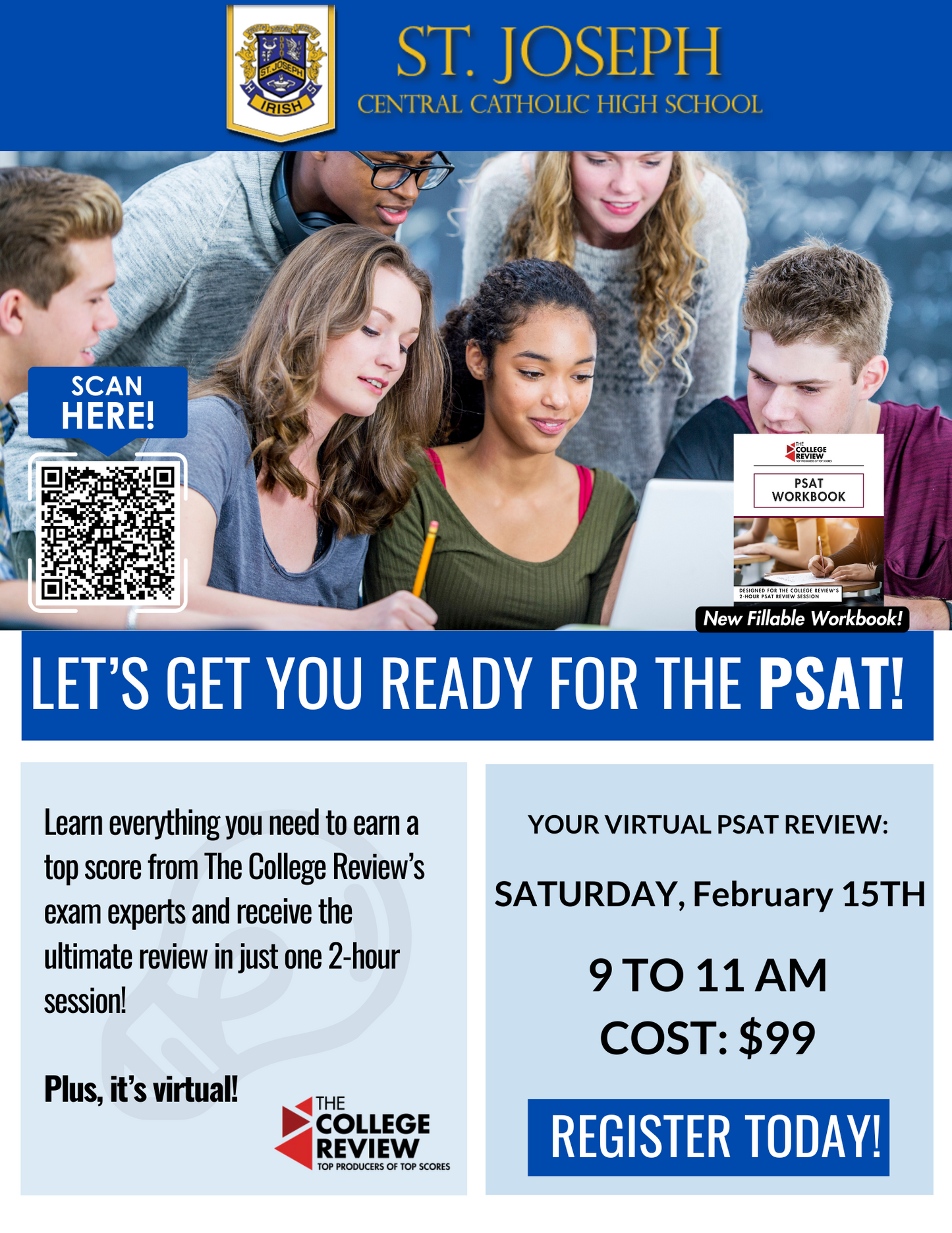 Saint Joseph Catholic High School PSAT 2-Hour Virtual Prep: Saturday, February 15th, 2025 9-11 a.m.