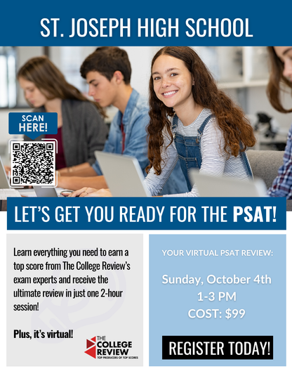 St. Joseph High School PSAT 2-Hour Virtual Prep: October 4th 2026 1-3pm