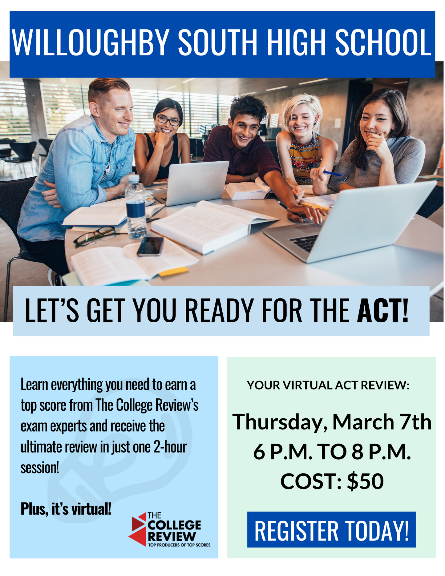 ACT 2-Hour Virtual Prep: Willoughby South High School, March 7th, 2024, 6-8pm EST