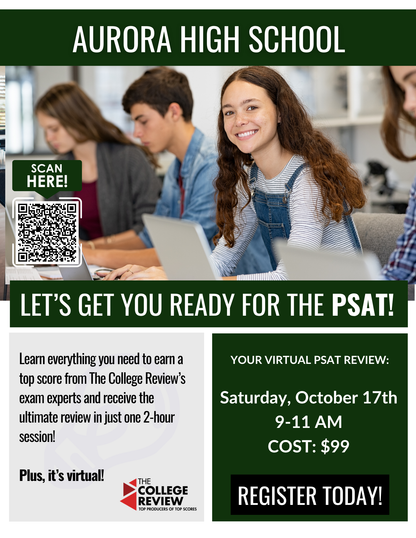 Aurora High School PSAT 2-Hour Virtual Prep: October 17th 2026 9-11am